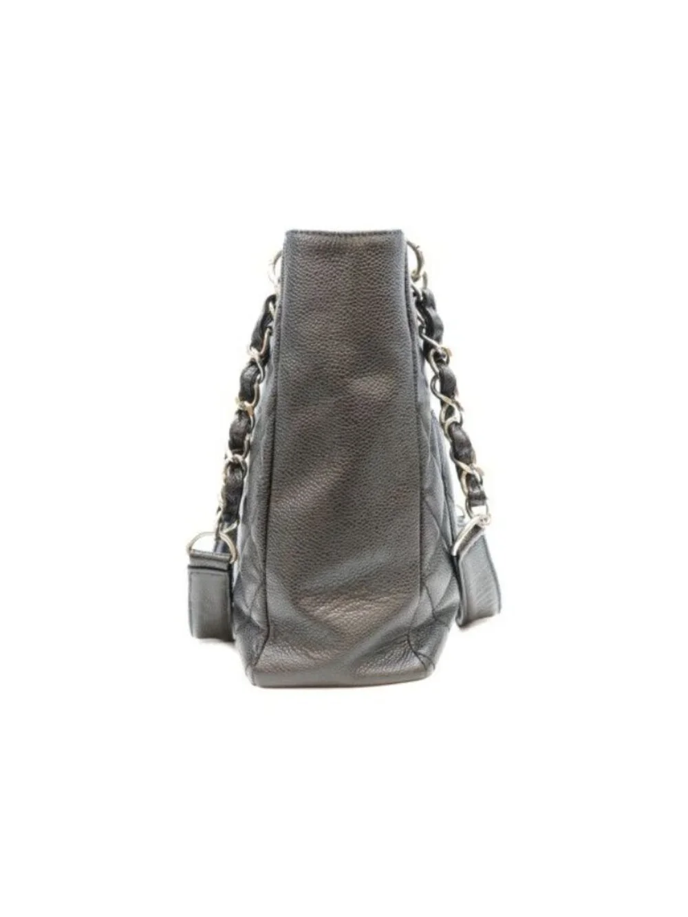 Chanel Black Caviar Silver Petite Shopping Tote PST